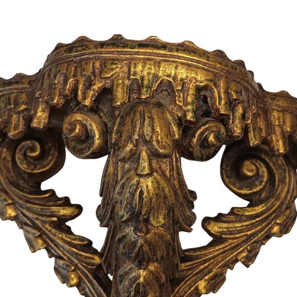 Vintage Wall Shelf Gold Ornate Italian Rococo Hollywood Regency Plastic 9x8x4.5 - Picture 8 of 16